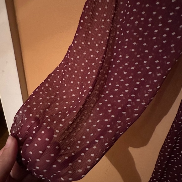 Abercrombie & Fitch Maroon Polka Dot Long Sleeve Dress - NWT
size: small - Picture 4 of 6